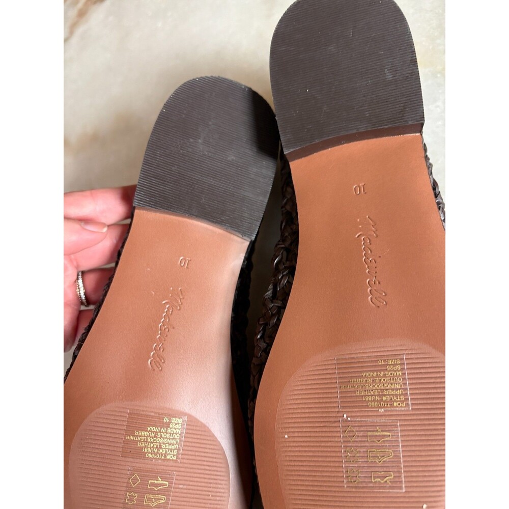 MADEWELL size 10 The Ruth Ballet Flat Woven Leather NU881 Chocolate Brown NWOB - Picture 9 of 9